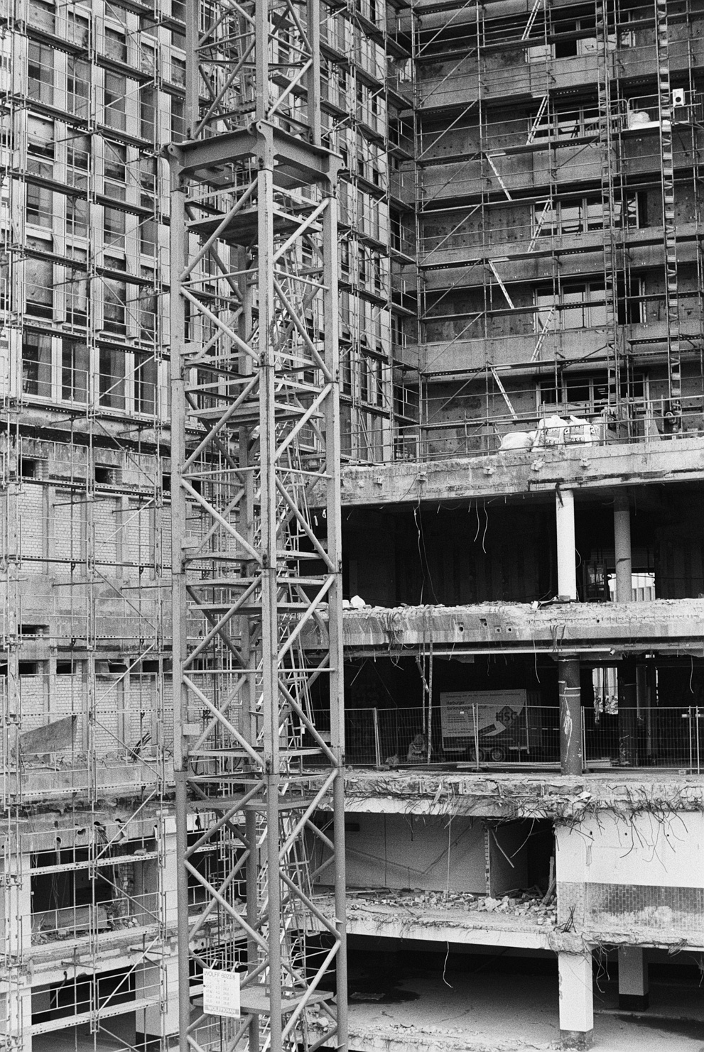 Demolition site of the Euler Hermes building in Hamburg-Ottensen. Shot on Kodak Tri-X 400.